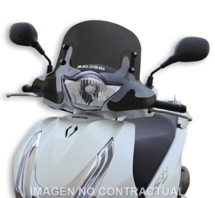Cúpula Malossi Sport Screen ahumado oscuro para Honda SH 125 ABS. Mejora aerodinámica, confort y estética deportiva.
