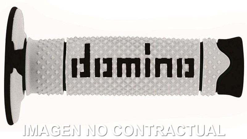 A26041C4046 Puños Domino DSH OFF Road Blanco - Negro Cerrados D 22 mm L 120 mm - Imagen 1