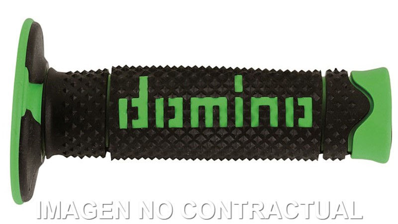 A26041C4440 Puños Domino DSH OFF Road Negro - Verde Cerrados D 22 mm L 120 mm - Imagen 1