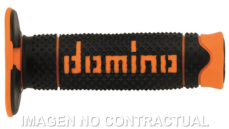 A26041C4540 Puños Domino DSH OFF-road Negro - Naranja Cerrados D 22 mm L 120 mm - Imagen 1