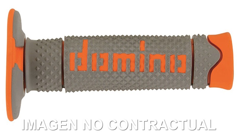 A26041C4552 Puños Domino DSH OFF Road Gris - Naranja Cerrados D 22 mm L 120 mm - Imagen 1
