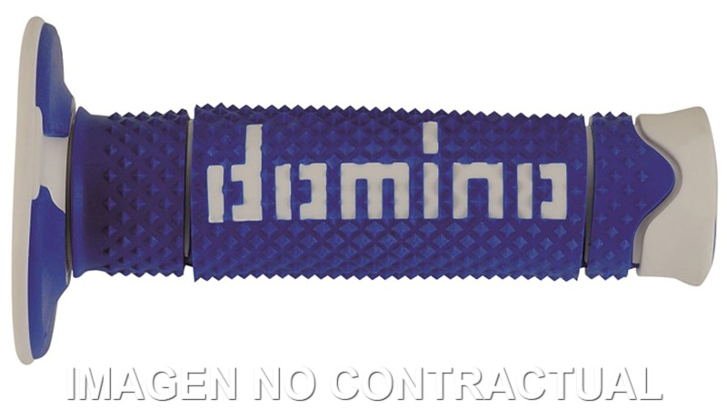 A26041C4648 Puños Domino DSH OFF Road Azul - Blanco Cerrados D 22 mm L 120 mm - Imagen 1