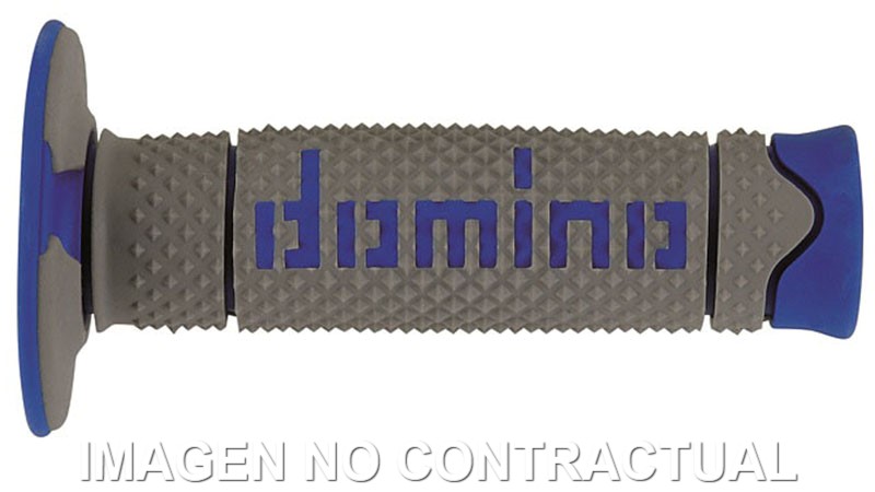 A26041C4852 Puños Domino DSH OFF Road Gris - Azul Cerrados D 22 mm L 120 mm - Imagen 1