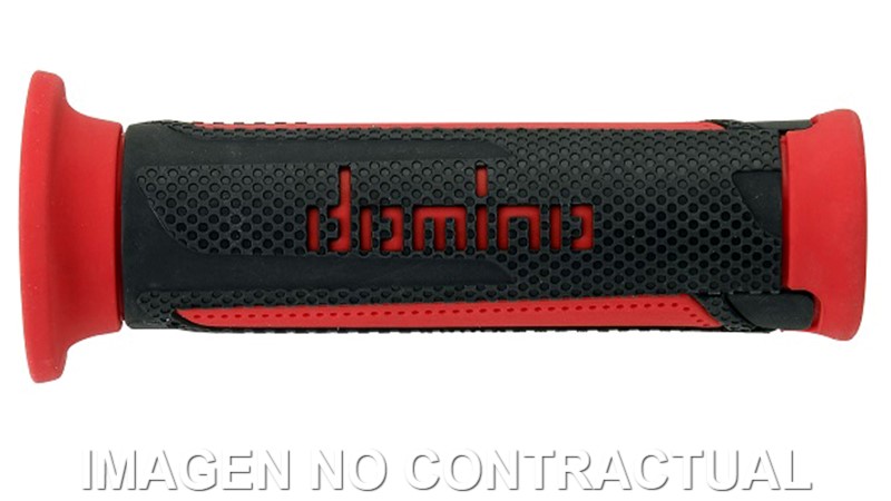 A35041C4270 Puños Domino Turismo Antracita-Rojo Abiertos D 22 mm L 120 mm - Imagen 1