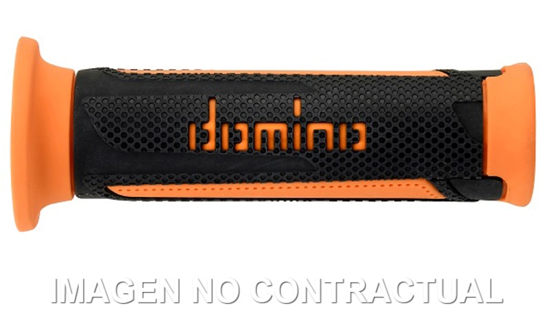 A35041C4570 Puños Domino Turismo Antracita-Naranja Abiertos D 22 mm L 120 mm - Imagen 1