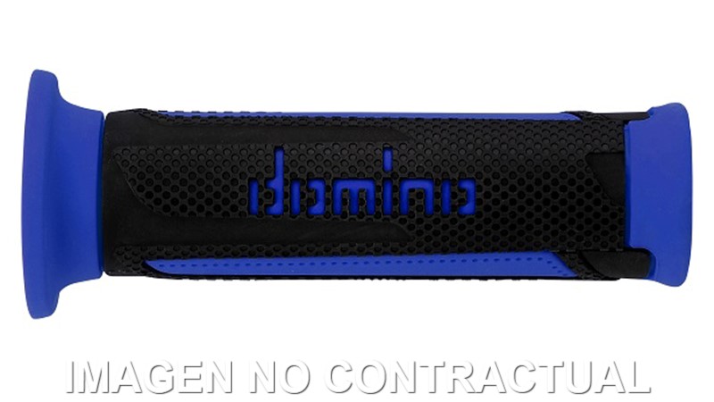 A35041C4870 Puños Domino Turismo Antracita-Azul Abiertos D 22 mm L 120 mm - Imagen 1