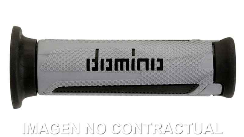 A35041C7059 Puños Domino Turismo Plata-Antracita Abiertos D 22 mm L 120 mm - Imagen 1