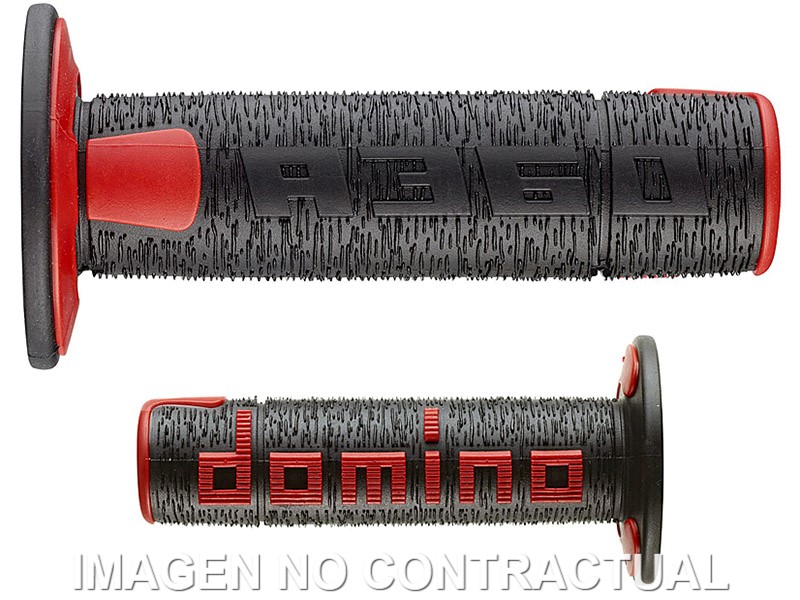 A36041C4042 Puños Domino OFF Road RPS Negro - Rojo Cerrados D 22 mm L 120 mm - Imagen 1