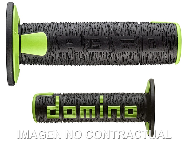 A36041C4044 Puños Domino OFF Road Rps Negro - Verde Cerrados D 22 mm L 120 mm - Imagen 1