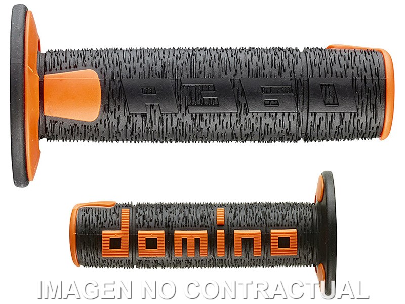 A36041C4045 Puños Domino OFF Road RPS Negro - Naranja Cerrados D 22 mm L 120 mm - Imagen 1