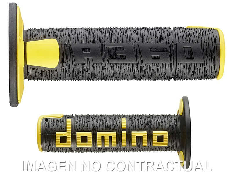 A36041C4047 Puños Domino OFF Road RPS Negro - Amarillo Cerrados D 22 mm L 120 mm - Imagen 1