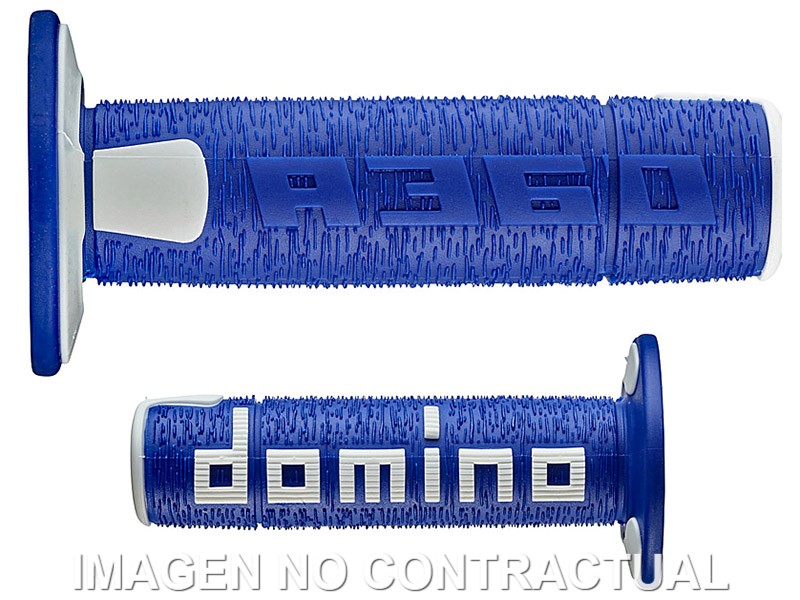 A36041C4846 Puños Domino OFF Road RPS Azul - Blanco Cerrados D 22 mm L 120 mm - Imagen 1