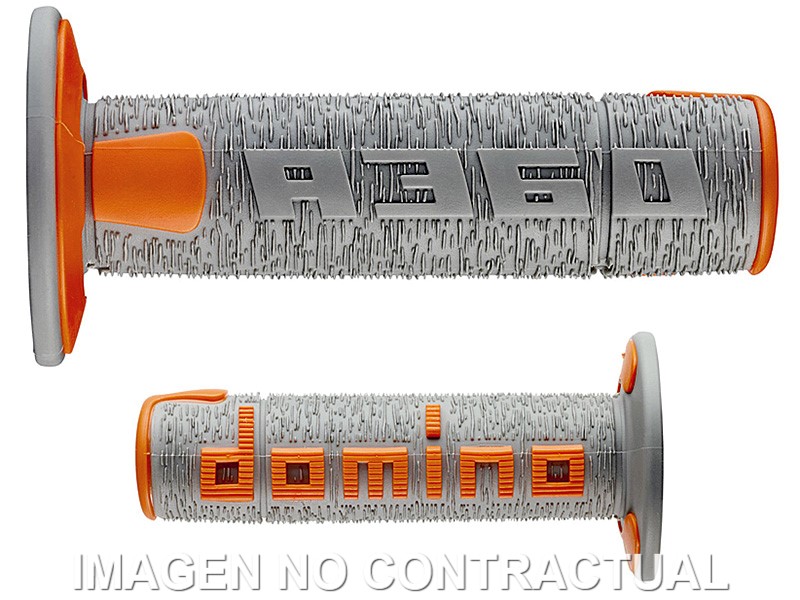 A36041C5245 Puños Domino OFF Road RPS Gris - Naranja Cerrados D 22 mm L 120 mm - Imagen 1