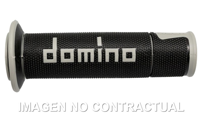 A45041C5240B7 Puños Domino On Road Racing Negro/Gris Abiertos D 22 mm L 120 mm - Imagen 1