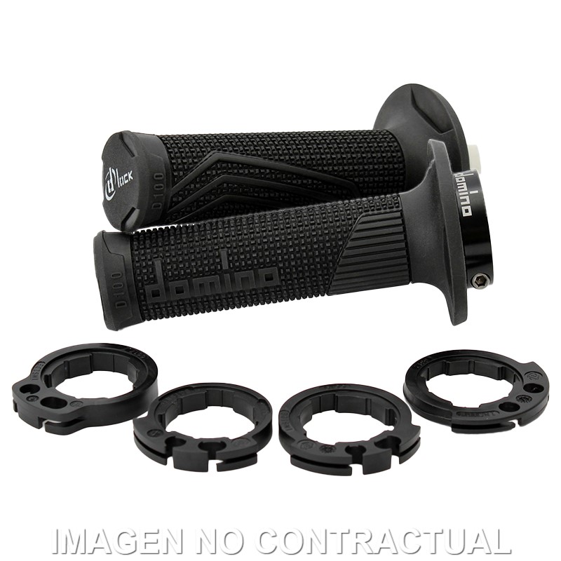 D10046C4000A9 Puños Domino D100 OFF Road Color Negro D-Lock con sistema de fijación «Lock On» - Imagen 1