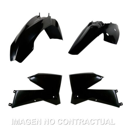 Compra el kit estándar de plásticos Polisport en negro para KTM EXC/EXC-F/XC/XC-F (2005-2007). Resistencia, ajuste OEM y acabado brillante para enduro.