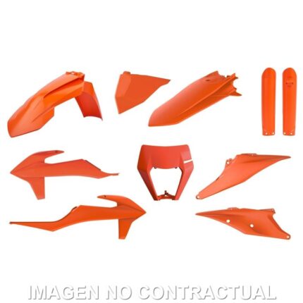 Renueva tu KTM EXC/EXC-F (2020-2023) con el kit completo de plásticos Polisport en naranja. Ajuste OEM, máxima resistencia y acabado brillante para enduro.