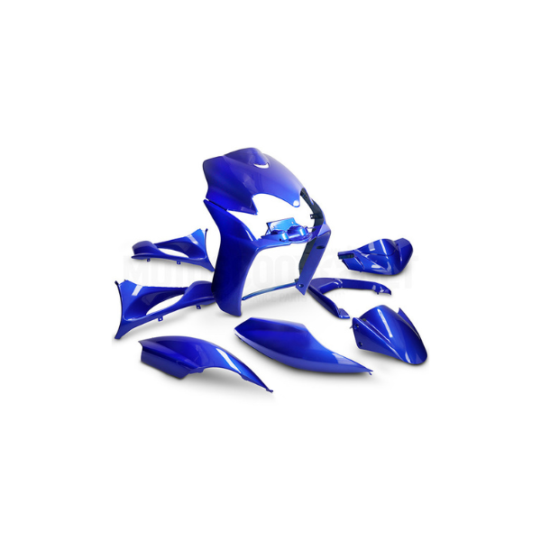 Carenados Yamaha JogRR azul metalizado Kit de carenados AllPro para Yamaha Jog RR. 9 piezas de alta calidad, ajuste perfecto y acabado deportivo. Renueva tu scooter con estilo y durabilidad.