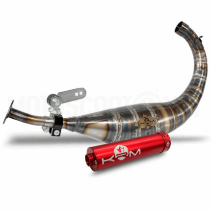 Escape completo KRM para Derbi Euro 2 / 3 / 4 80-90cc. Aumenta potencia, respuesta y sonido racing. Ideal para motores deportivos y preparados.