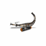 Escape completo KRM para Minarelli AM6 90-100cc. Mejora potencia, respuesta y sonido. Ideal para motores preparados y uso deportivo.