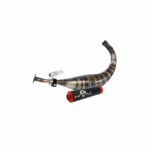 Escape completo KRM para Minarelli AM6 90-100cc. Mejora potencia, respuesta y sonido. Ideal para motores preparados y uso deportivo.