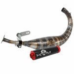 Escape completo KRM para Derbi Euro 2 / 3 / 4 80-90cc. Aumenta potencia, respuesta y sonido racing. Ideal para motores deportivos y preparados.