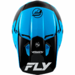 Casco FLY RACING Kinetic Rally azul/negro/blanco. Ligero, ventilado y con certificación de seguridad para motocross y enduro. Comodidad, ajuste preciso y diseño impecable.