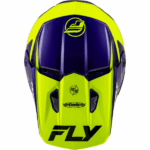 Casco FLY RACING Kinetic Rally Hi-Vis azul/negro. Alta visibilidad, gran ventilación y certificación de seguridad para motocross y enduro. Comodidad, ligereza y estilo en un solo casco.