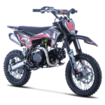 Pitbike infantil 125cc Zongshen 4T semi-automática 14/12. Potente, segura y estable para jóvenes pilotos. Diseño AllPro en rojo. Ideal para off-road.