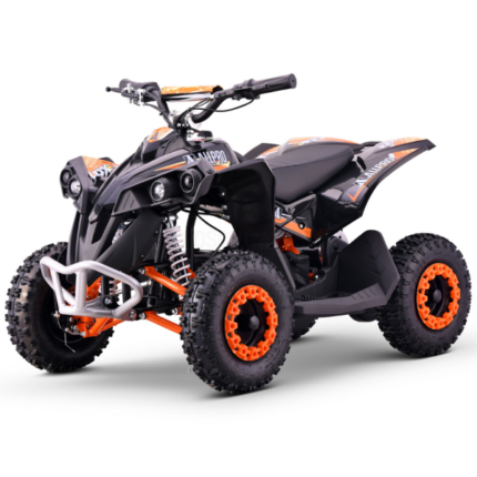Mini Quad eléctrico 1000W 36V 12Ah infantil. Hasta 30 km/h, ruedas 4.10-6, seguro y silencioso. Ideal para iniciación off-road. Diseño AllPro Naranja.