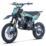 Pitbike infantil 125cc Zongshen 4T semi-automática azul 14/12. Potente, segura y estable para jóvenes pilotos. Ideal para motocross y off-road.