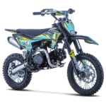 Pitbike infantil 125cc Zongshen 4T semi-automática azul 14/12. Potente, segura y estable para jóvenes pilotos. Ideal para motocross y off-road.