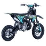 Pitbike infantil Minicross 50cc 2T llantas 12/10. Ligera, segura y perfecta para iniciación off-road. Diseño AllPro en color azul. Ideal para niños.