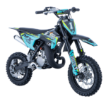 Pitbike infantil Minicross 50cc 2T llantas 12/10. Ligera, segura y perfecta para iniciación off-road. Diseño AllPro en color azul. Ideal para niños.