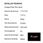 Escape 2Fast 70cc Derbi Euro 3 / 4 | Alto rendimiento competición. - Imagen 2