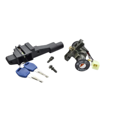 Compra la cerradura VParts para Yamaha Jog y Jog R hasta 2002. Juego completo de 2 piezas con llaves incluidas. Recambio compatible y envío rápido.