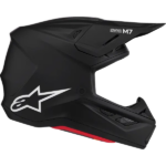 Compra el casco Alpinestars S-M7 Solid Negro Mate MX27 con tecnología PLASMA, calota de fibras compuestas y homologación ECE 22.06.